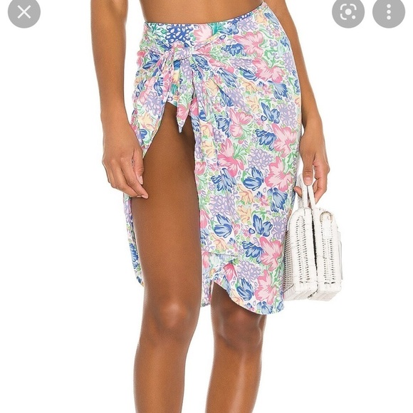 Faithfull the brand Jemima Floral Print Mini Pareo Swim Coverup XL NWT - Picture 1 of 8